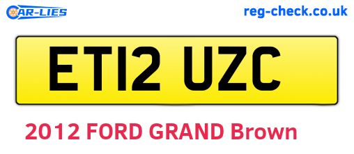 ET12UZC are the vehicle registration plates.