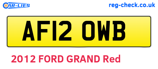 AF12OWB are the vehicle registration plates.