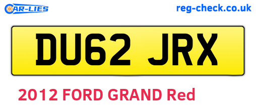 DU62JRX are the vehicle registration plates.