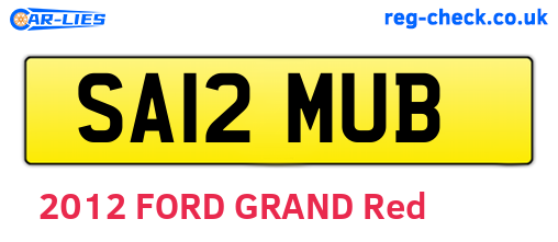SA12MUB are the vehicle registration plates.
