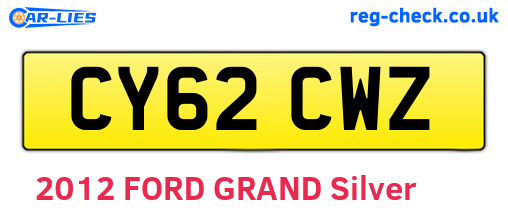 CY62CWZ are the vehicle registration plates.