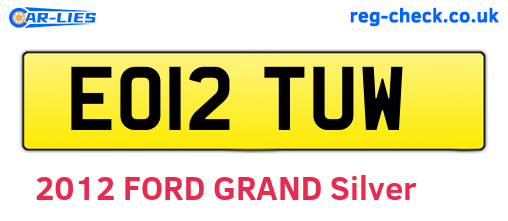 EO12TUW are the vehicle registration plates.