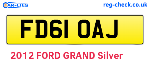 FD61OAJ are the vehicle registration plates.