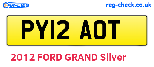 PY12AOT are the vehicle registration plates.
