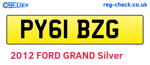 PY61BZG are the vehicle registration plates.