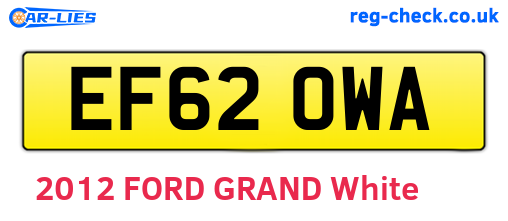 EF62OWA are the vehicle registration plates.