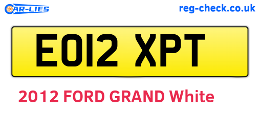EO12XPT are the vehicle registration plates.