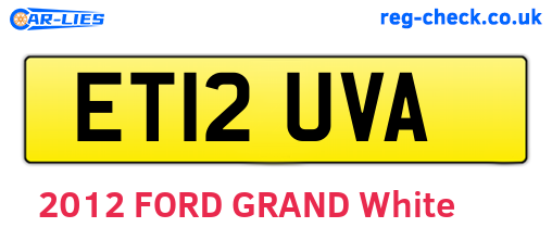 ET12UVA are the vehicle registration plates.