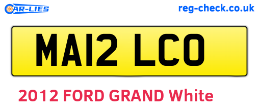 MA12LCO are the vehicle registration plates.