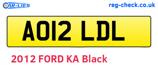 AO12LDL are the vehicle registration plates.