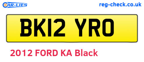 BK12YRO are the vehicle registration plates.