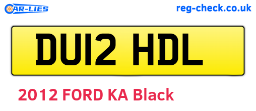 DU12HDL are the vehicle registration plates.