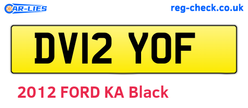 DV12YOF are the vehicle registration plates.