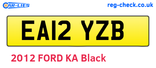 EA12YZB are the vehicle registration plates.