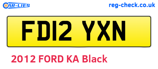 FD12YXN are the vehicle registration plates.