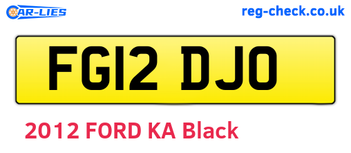 FG12DJO are the vehicle registration plates.