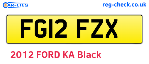 FG12FZX are the vehicle registration plates.