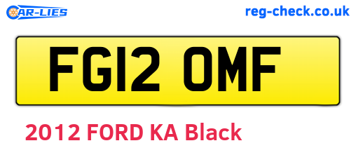 FG12OMF are the vehicle registration plates.