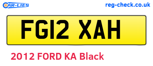 FG12XAH are the vehicle registration plates.