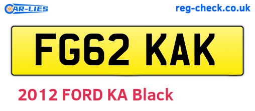 FG62KAK are the vehicle registration plates.