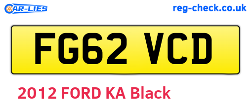 FG62VCD are the vehicle registration plates.