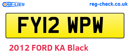 FY12WPW are the vehicle registration plates.