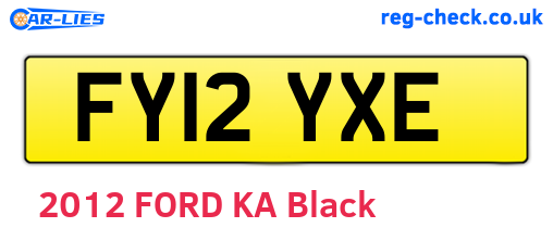 FY12YXE are the vehicle registration plates.