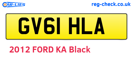 GV61HLA are the vehicle registration plates.