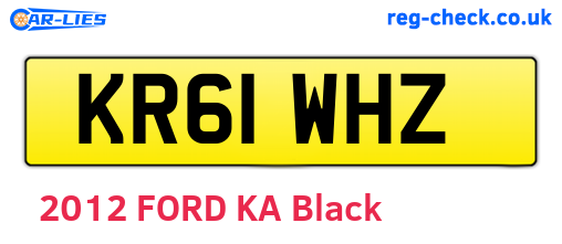 KR61WHZ are the vehicle registration plates.