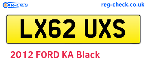 LX62UXS are the vehicle registration plates.