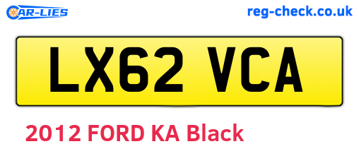 LX62VCA are the vehicle registration plates.