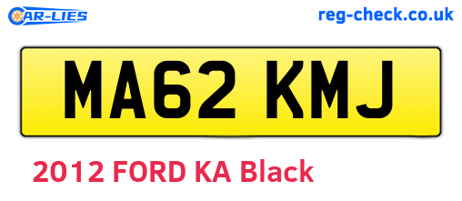 MA62KMJ are the vehicle registration plates.