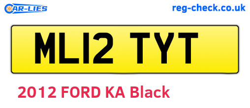 ML12TYT are the vehicle registration plates.