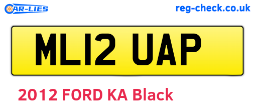 ML12UAP are the vehicle registration plates.