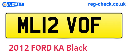 ML12VOF are the vehicle registration plates.