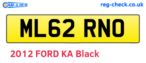 ML62RNO are the vehicle registration plates.