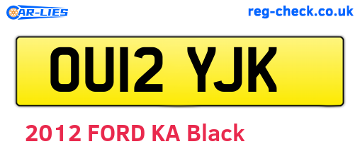 OU12YJK are the vehicle registration plates.