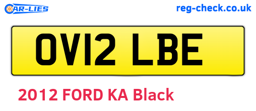 OV12LBE are the vehicle registration plates.