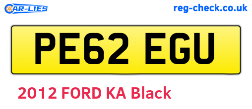 PE62EGU are the vehicle registration plates.