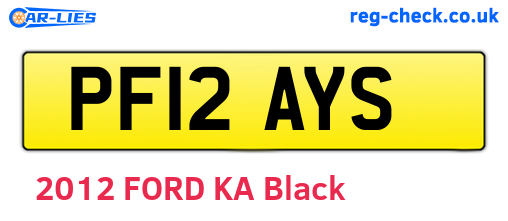 PF12AYS are the vehicle registration plates.
