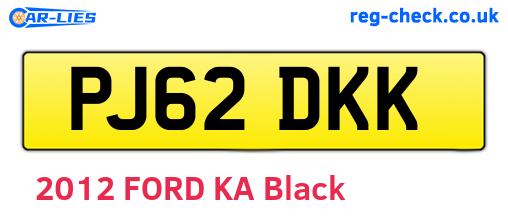 PJ62DKK are the vehicle registration plates.