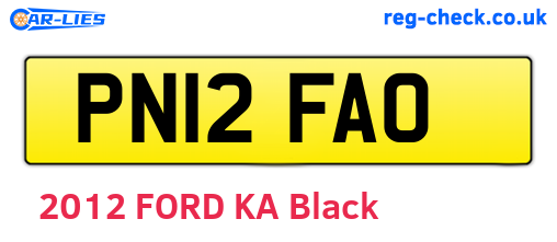 PN12FAO are the vehicle registration plates.