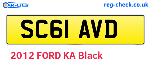 SC61AVD are the vehicle registration plates.