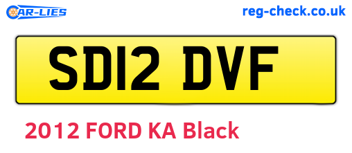 SD12DVF are the vehicle registration plates.
