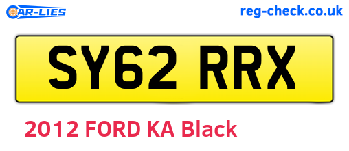 SY62RRX are the vehicle registration plates.