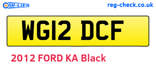 WG12DCF are the vehicle registration plates.