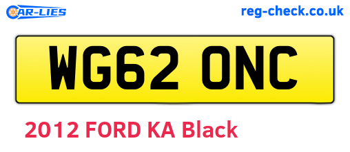 WG62ONC are the vehicle registration plates.