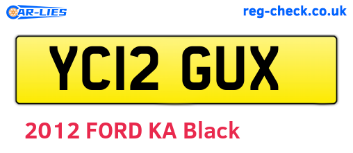 YC12GUX are the vehicle registration plates.