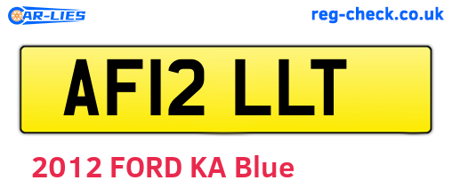 AF12LLT are the vehicle registration plates.