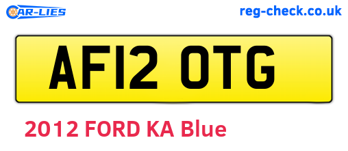 AF12OTG are the vehicle registration plates.